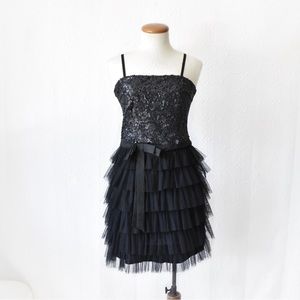 Lulumari Black Sequin and Tulle Dress